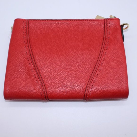 Michael Kors Red Pebble Leather Purse Wallet Clutch- Missing Chain minor defect - Picture 9 of 10